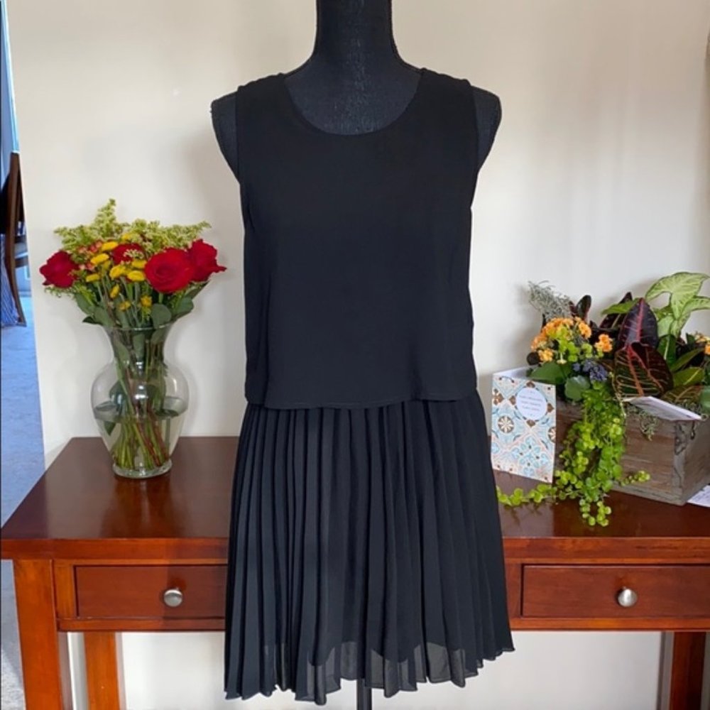 Elodie Black Pleated Dress